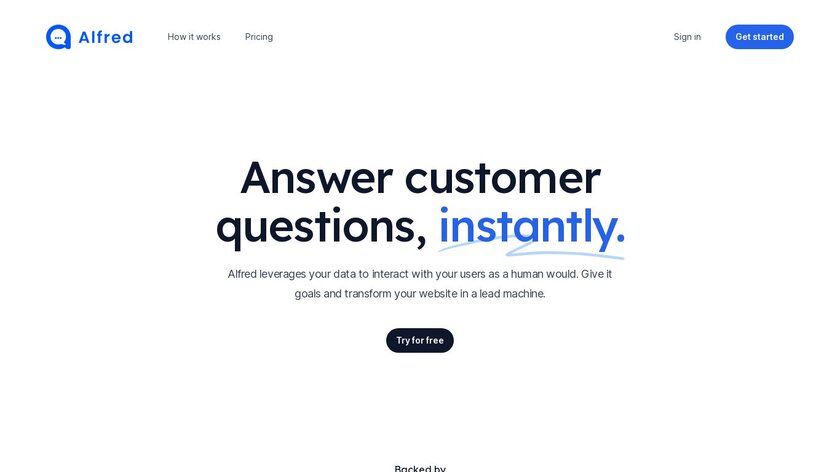 Alfred Chat Landing Page