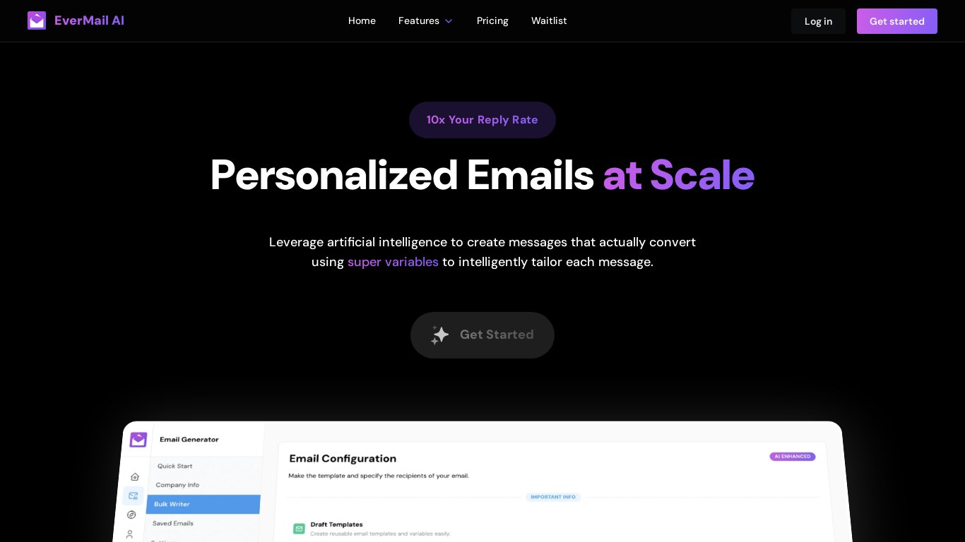 EverMail AI Landing page