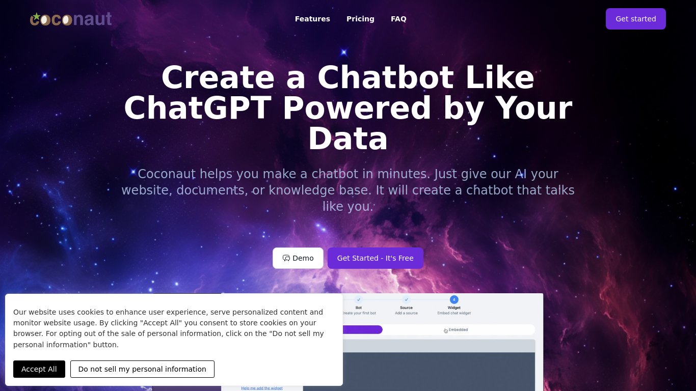 Coconaut AI Landing page