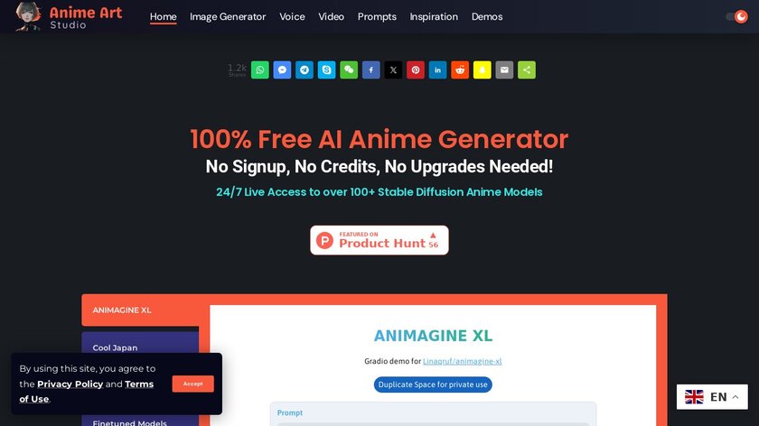 Anime Art Studio Landing Page