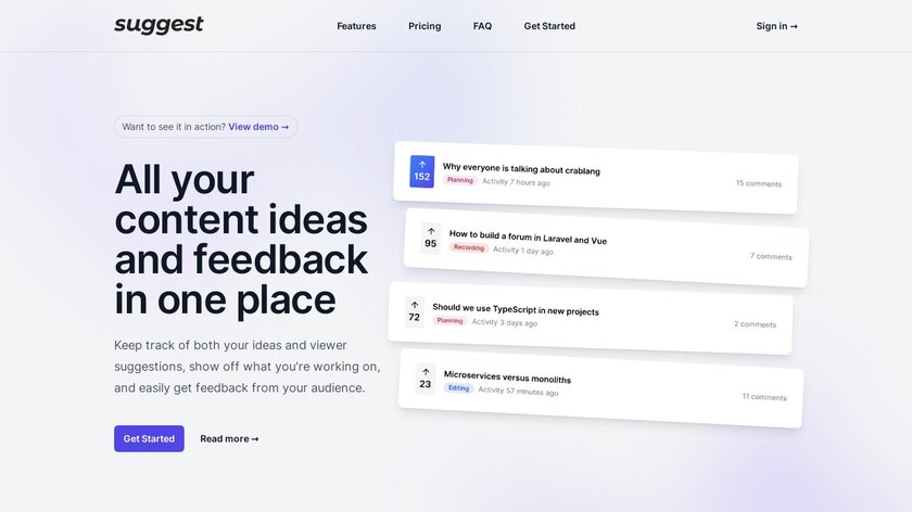 Suggest.gg Landing Page