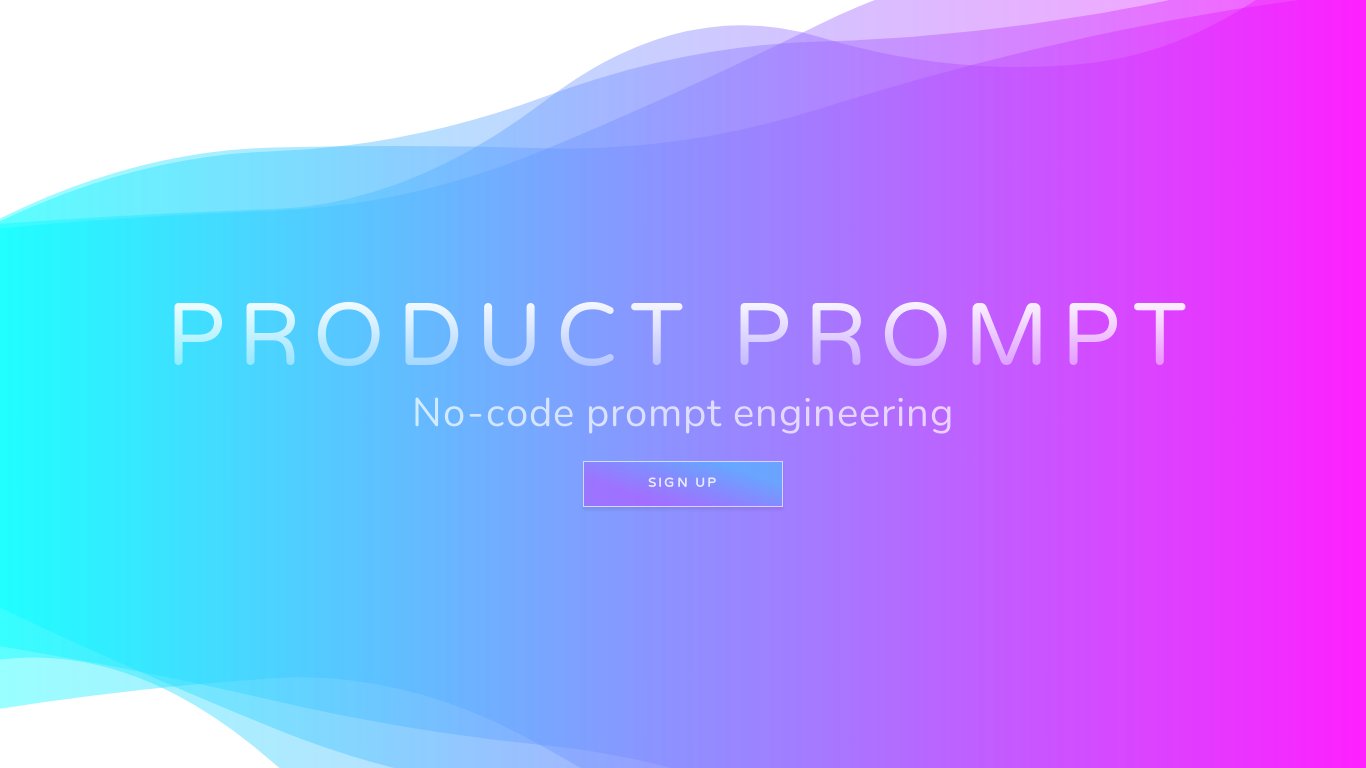 Product Prompt Landing page