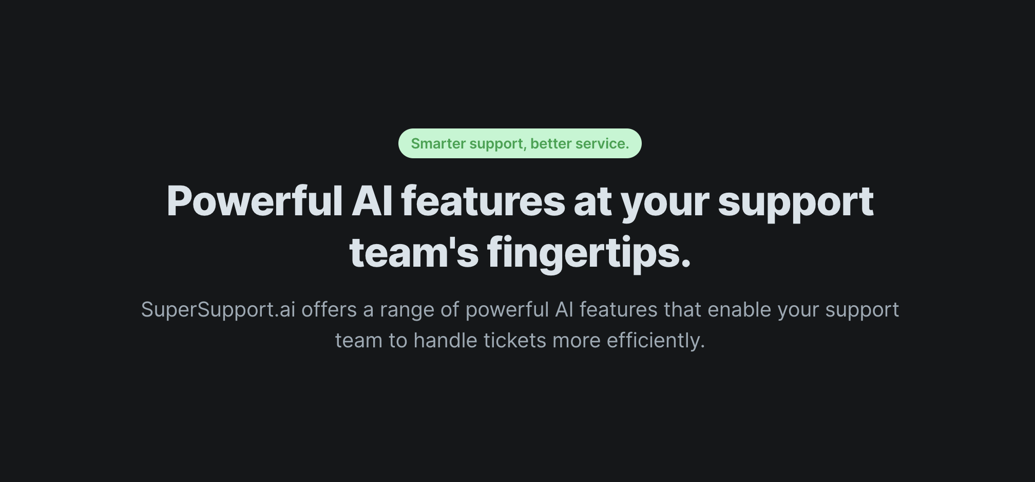 SuperSupport.ai Landing page