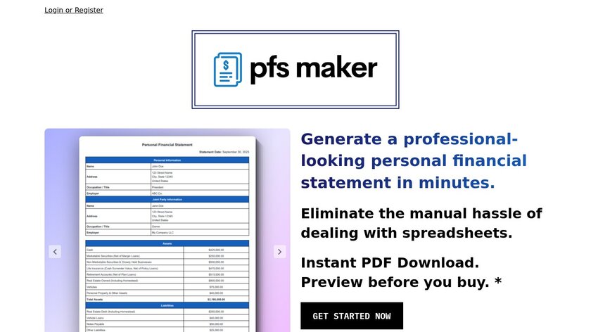 PFS Maker Landing Page