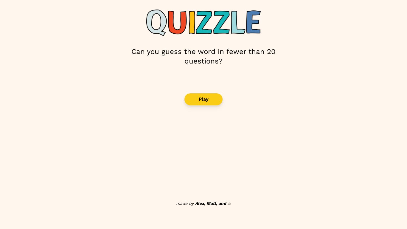 Quizzle Landing page