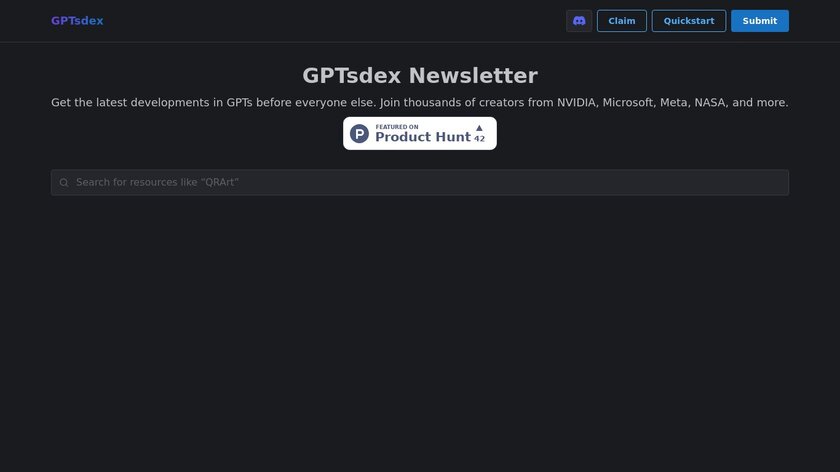 GPTsdex Landing Page
