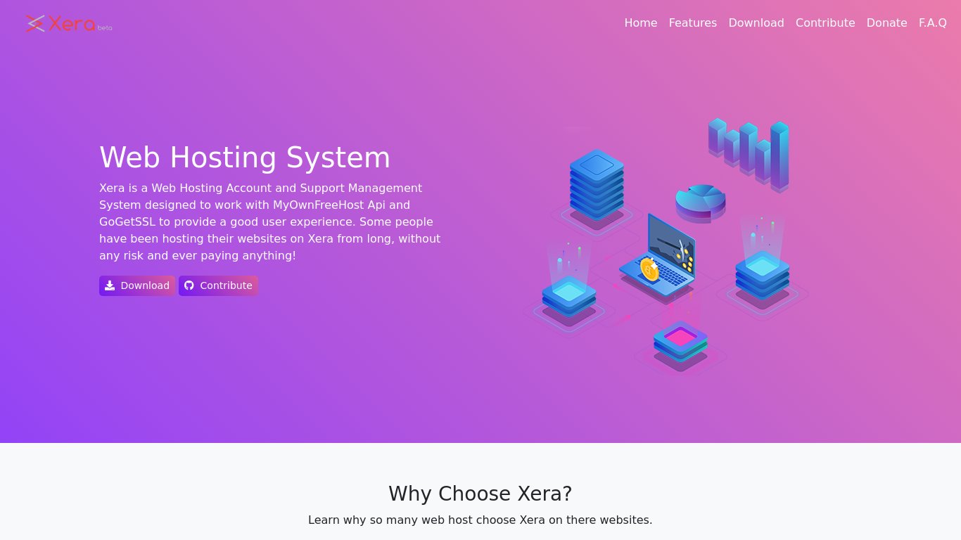 Xera Landing page
