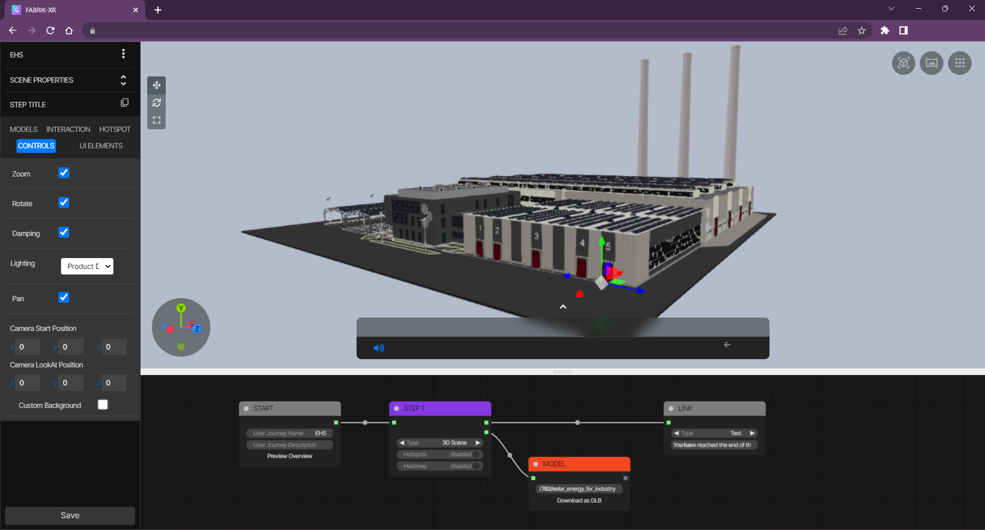 Fabrik Space Platform Editor Interface