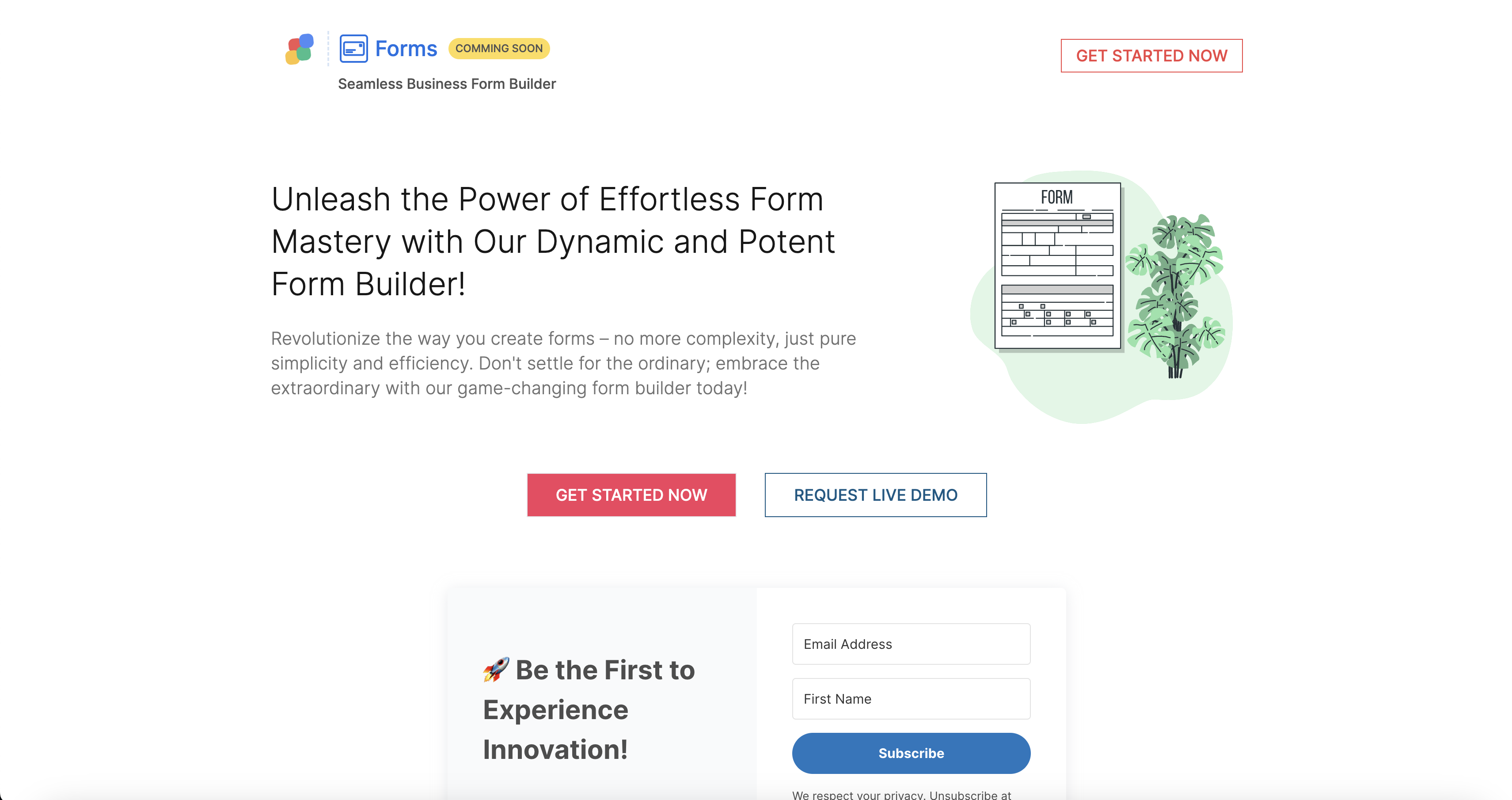 Forms by Letmefix.io Landing page