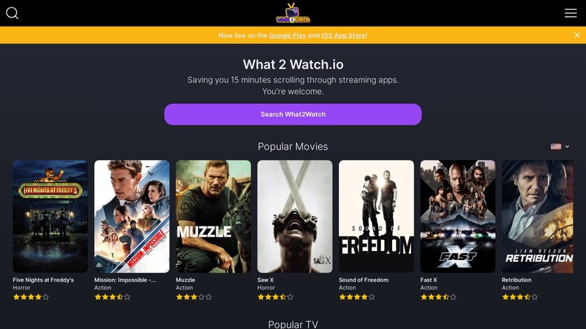 What2Watch Landing Page