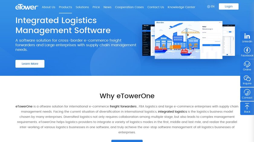 eTowerOne Landing Page
