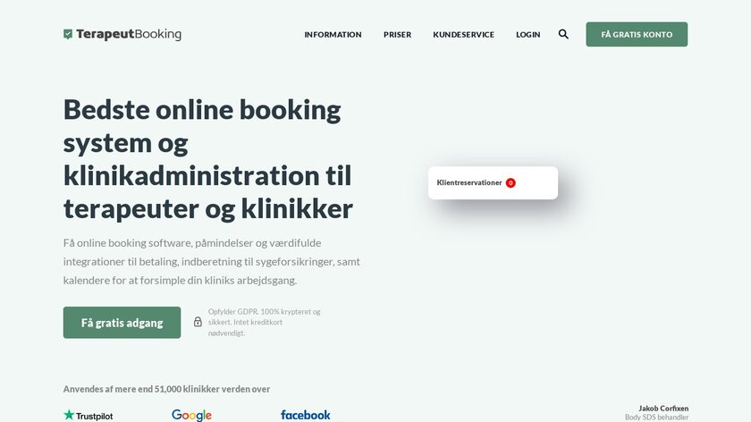 Terapeut Booking Landing Page