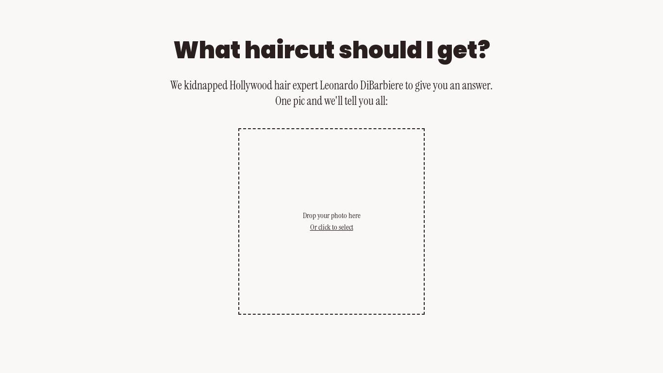 Haircut and Styling Advice Landing page