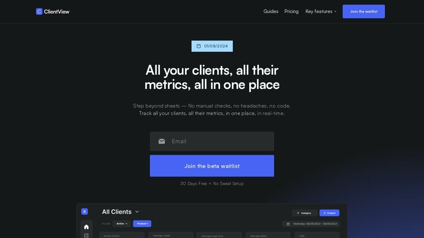 ClientView Landing Page