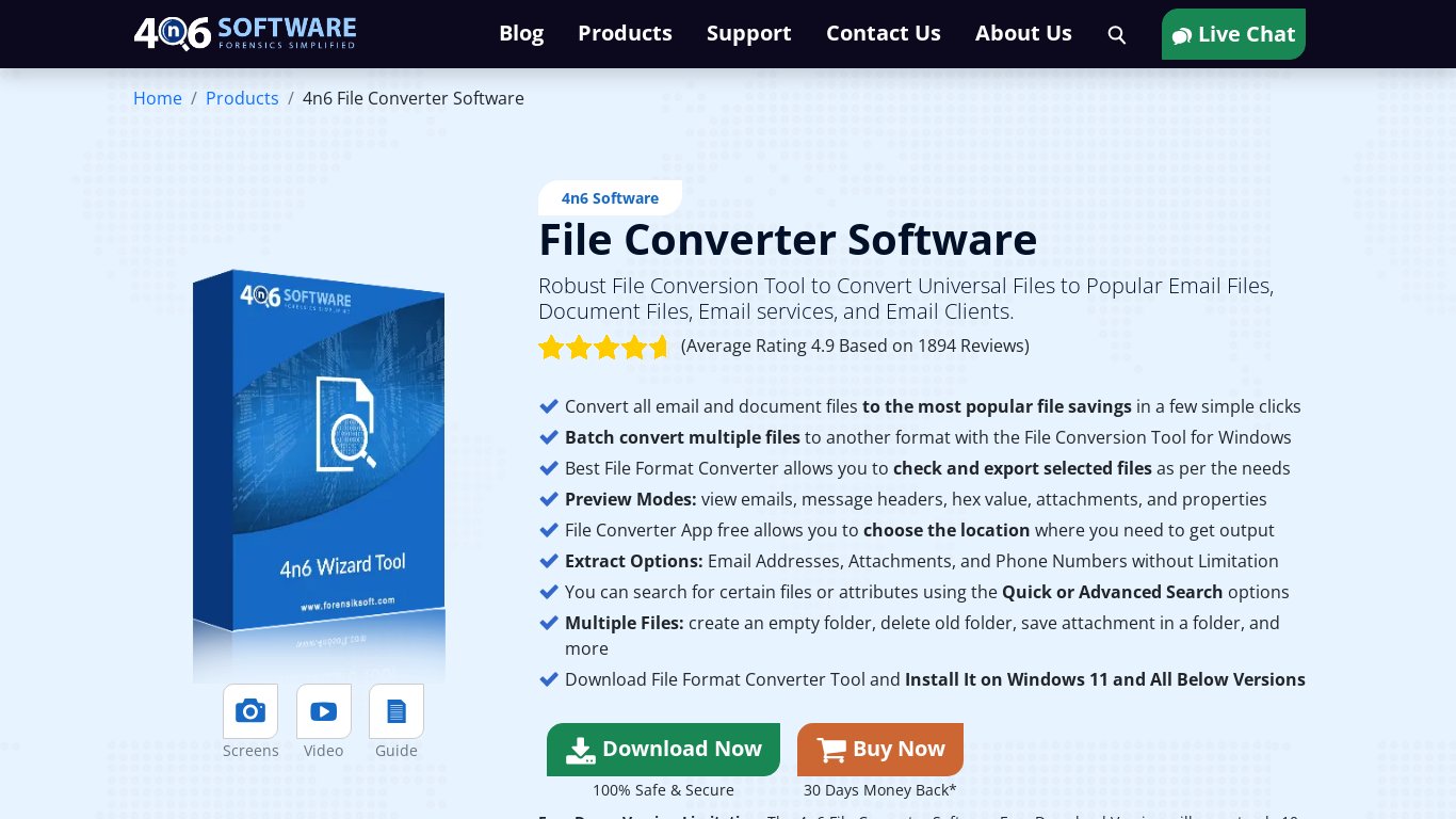 4n6 File Converter Landing page