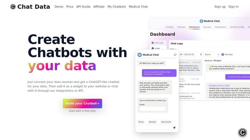 Chat Data Landing Page