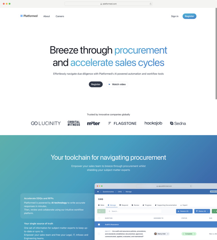 Platformed Landing Page