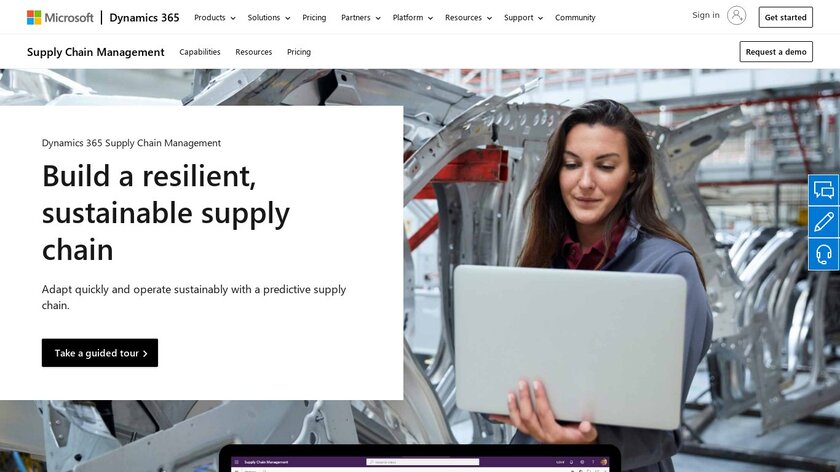 Dynamics 365 Supply Chain Management Landing Page