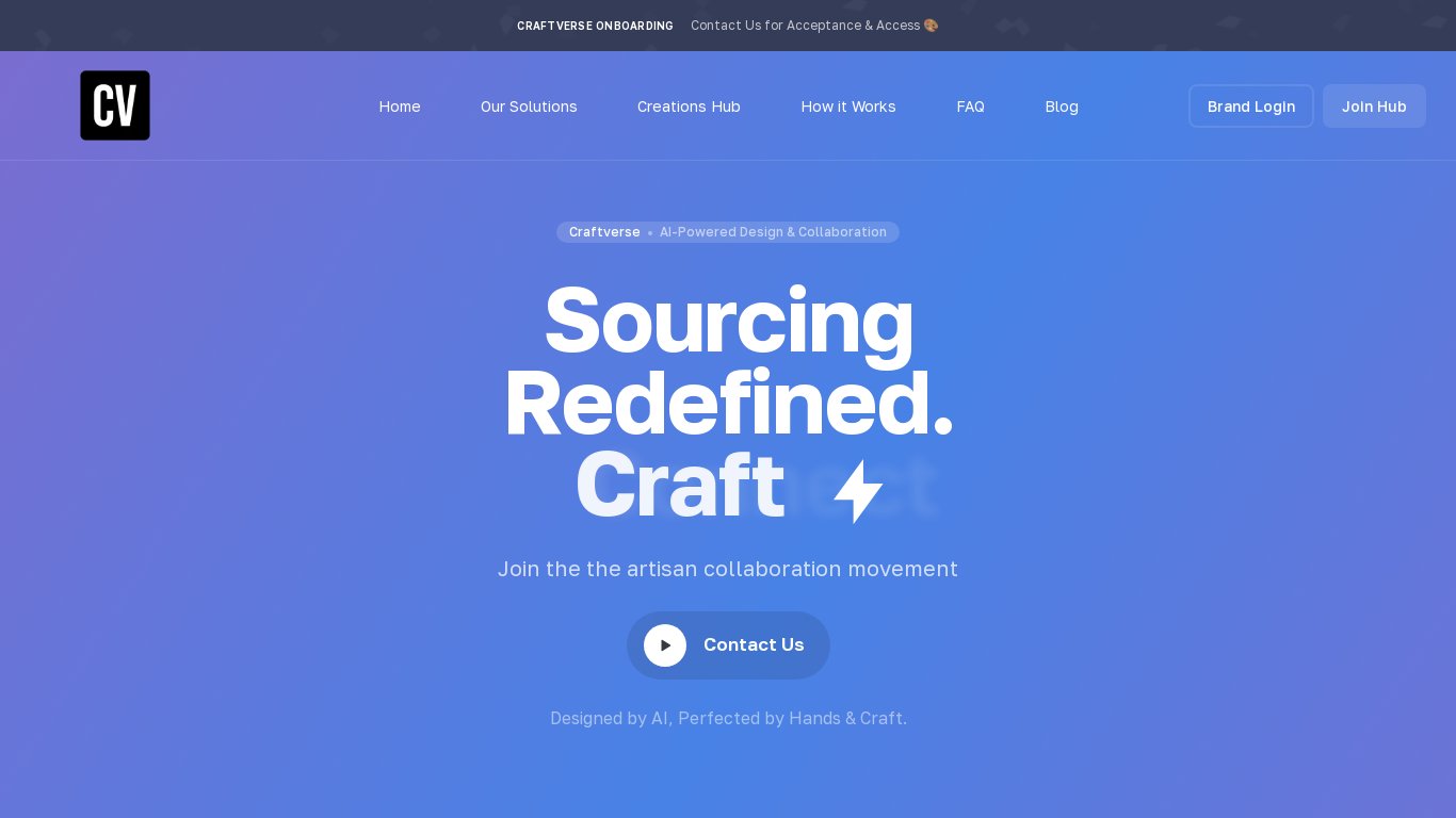 Craftverse - Crafting Innovation Landing page