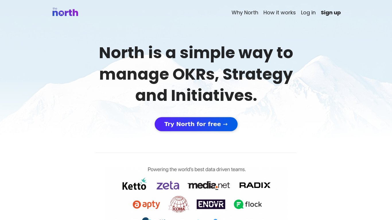 The North Landing page