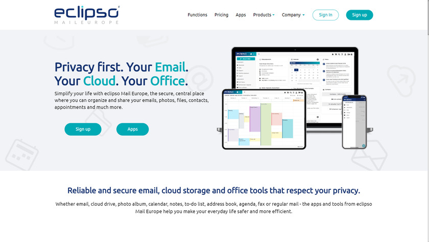 eclipso Mail Europe Landing Page