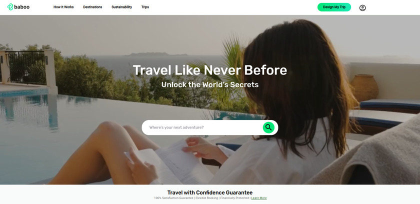 Baboo Travel Landing Page