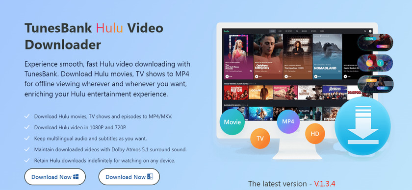 TunesBank Hulu Video Downloader Landing Page
