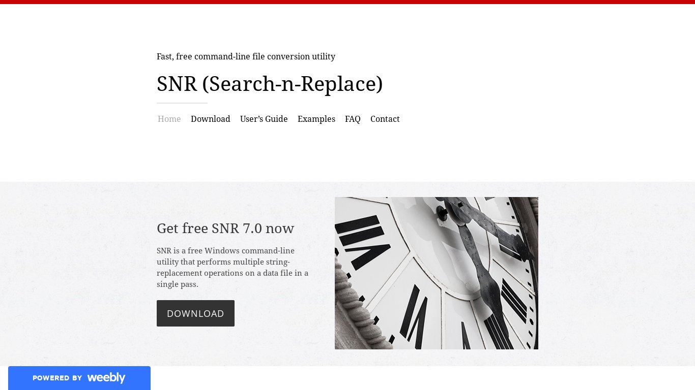 SNR (Search-n-Replace) Landing page