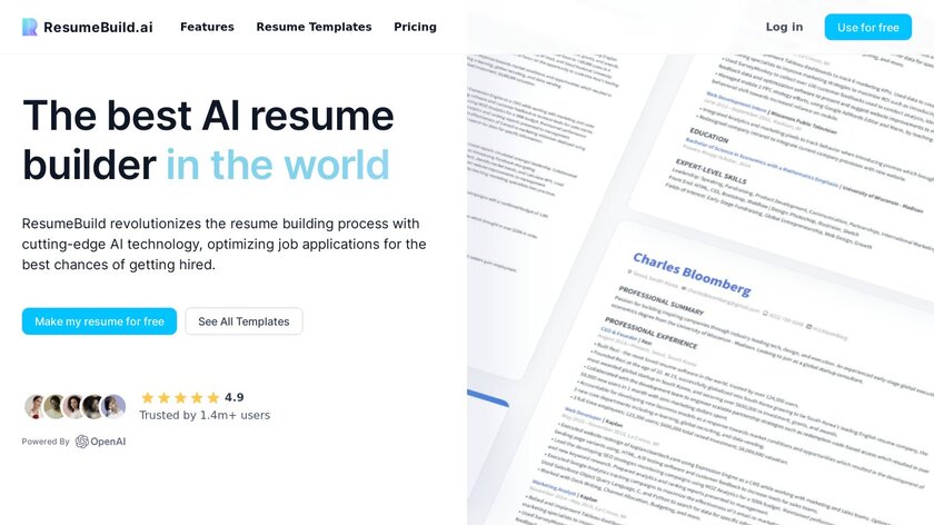 ResumeBuild AI Landing Page