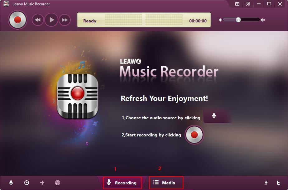 Leawo Music Recorder leawo-music-recorder-main-interface