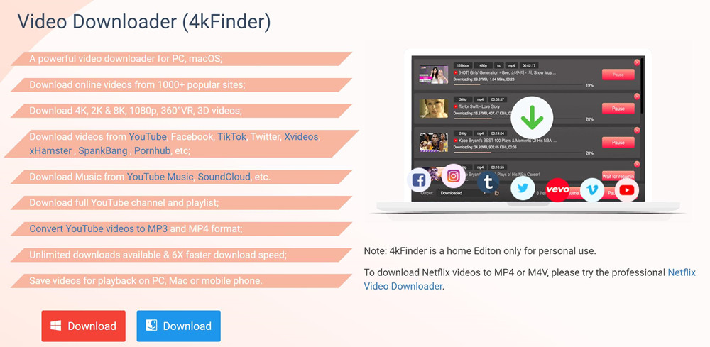 4kFinder 4kfinder video downloader page