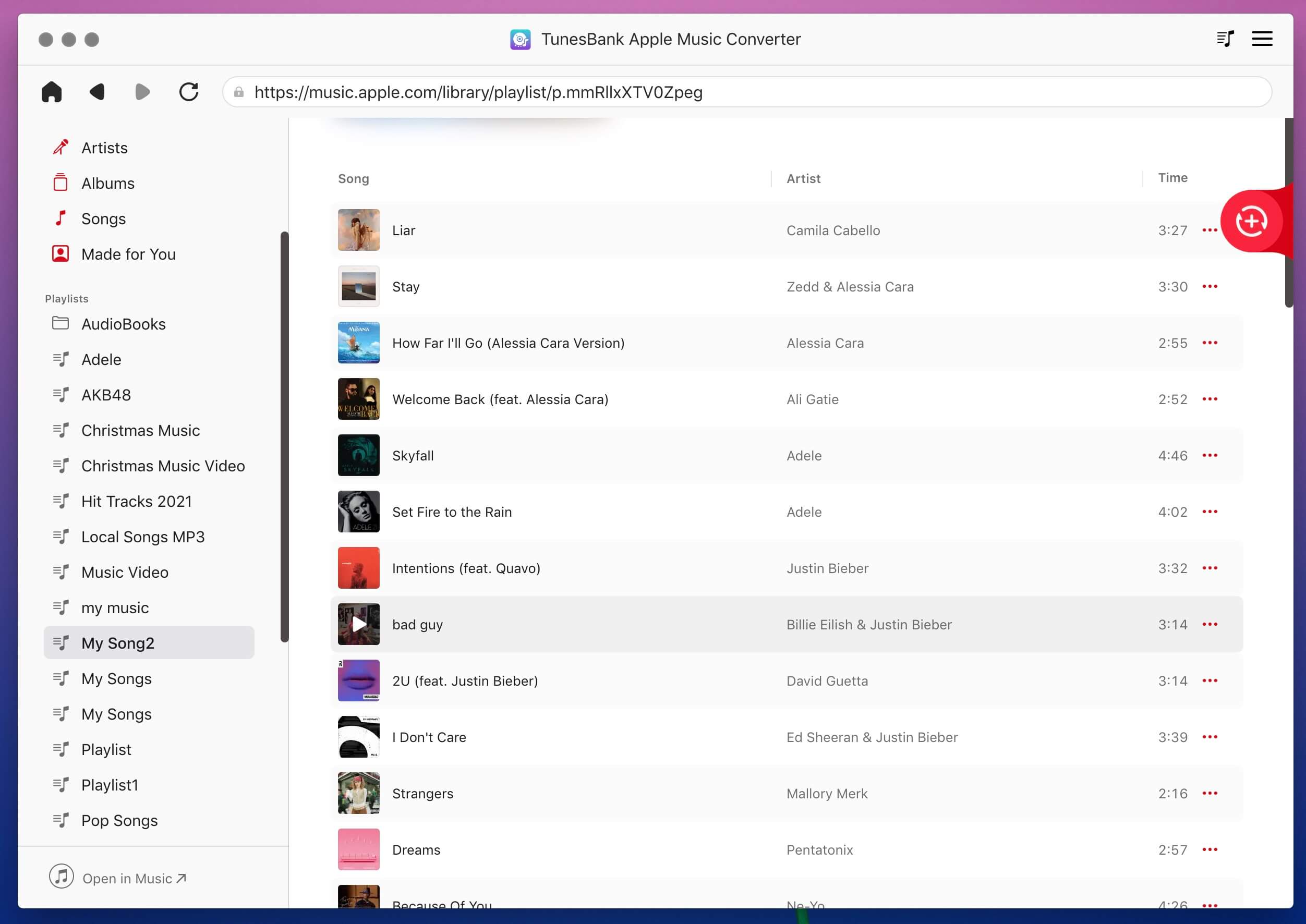 TunesBank Apple Music Converter add apple music songs