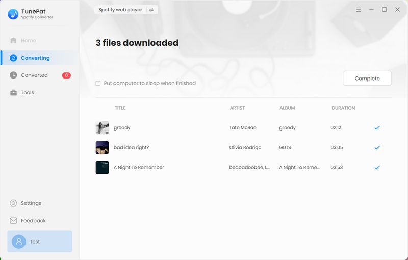 TunePat Spotify Converter downloading music
