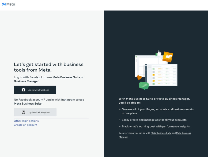Facebook Business Manager Landing Page