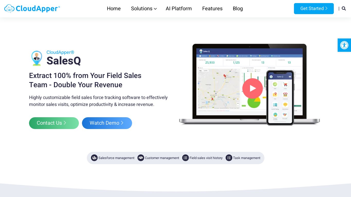 CloudApper SalesQ Landing page