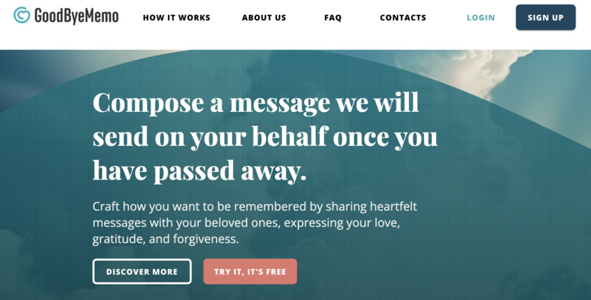 GoodByeMemo Landing Page