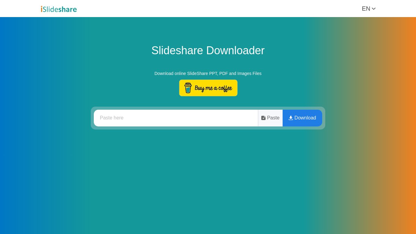iSlideshare Landing page