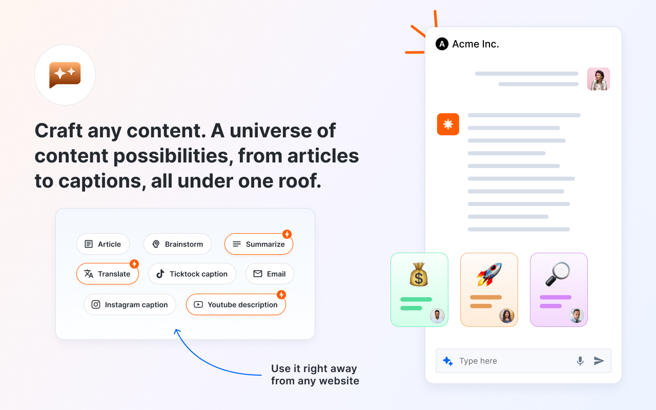 Nomo AI Craft any content. A universe of content possibilities, from articles to captions, all under one roof.