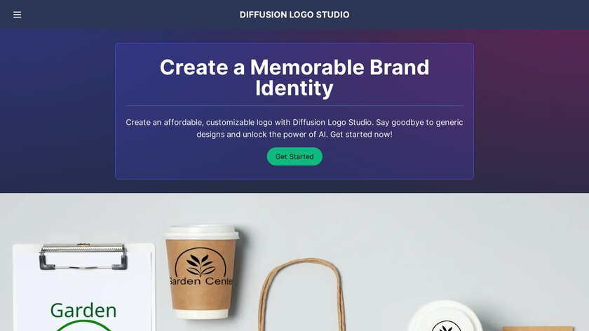 Diffusion Logo Studio Landing Page