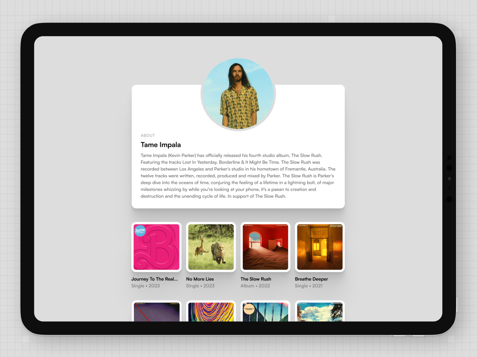 Noise Site Website Example — Tame Impala