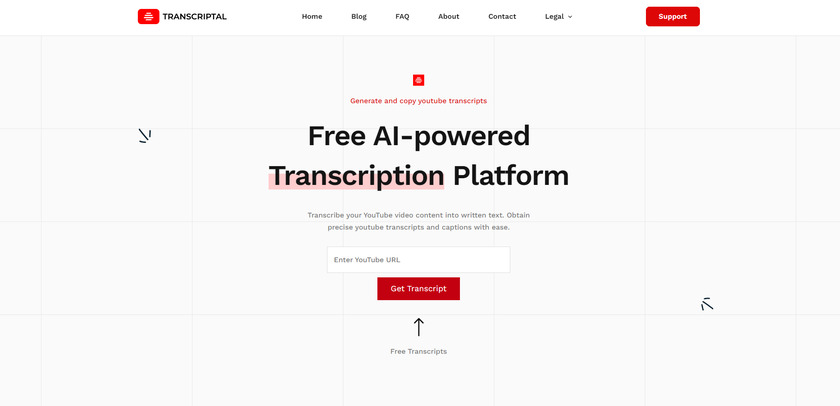 Transcriptal Landing Page