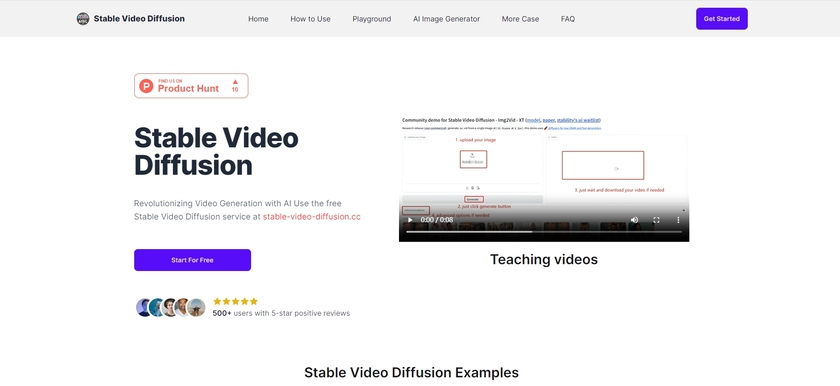 Stable-Video-Diffusion.cc Landing Page