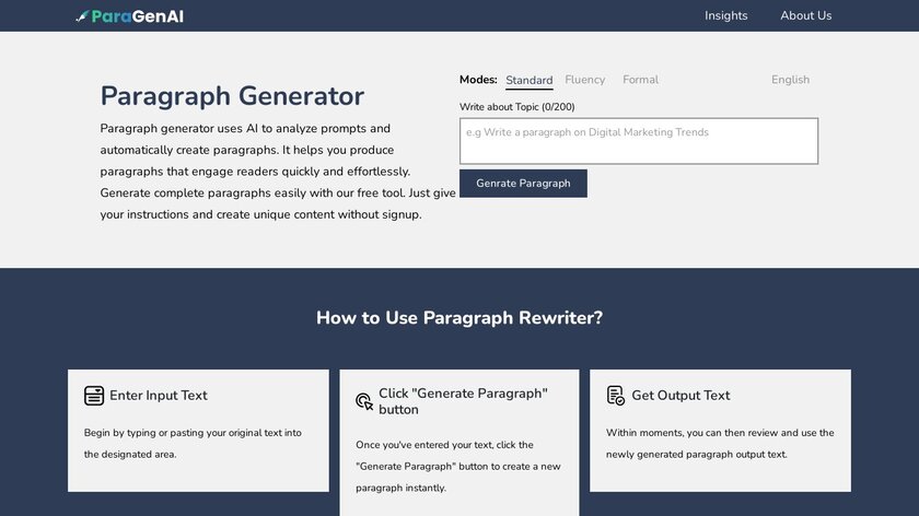 Paragraph-Generator.com Landing Page