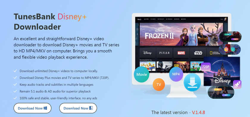 TunesBank Disney Video Downloader Landing Page