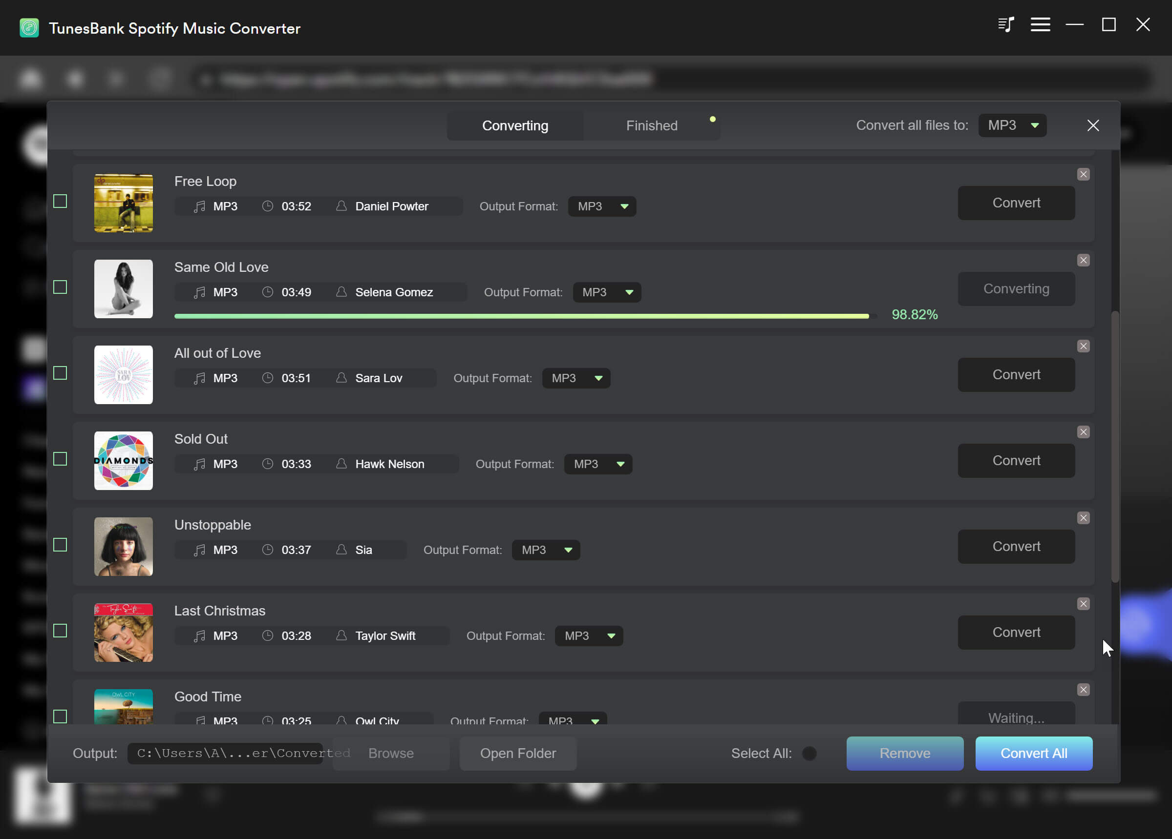 TunesBank Spotify Music Converter download spotify music to mp3
