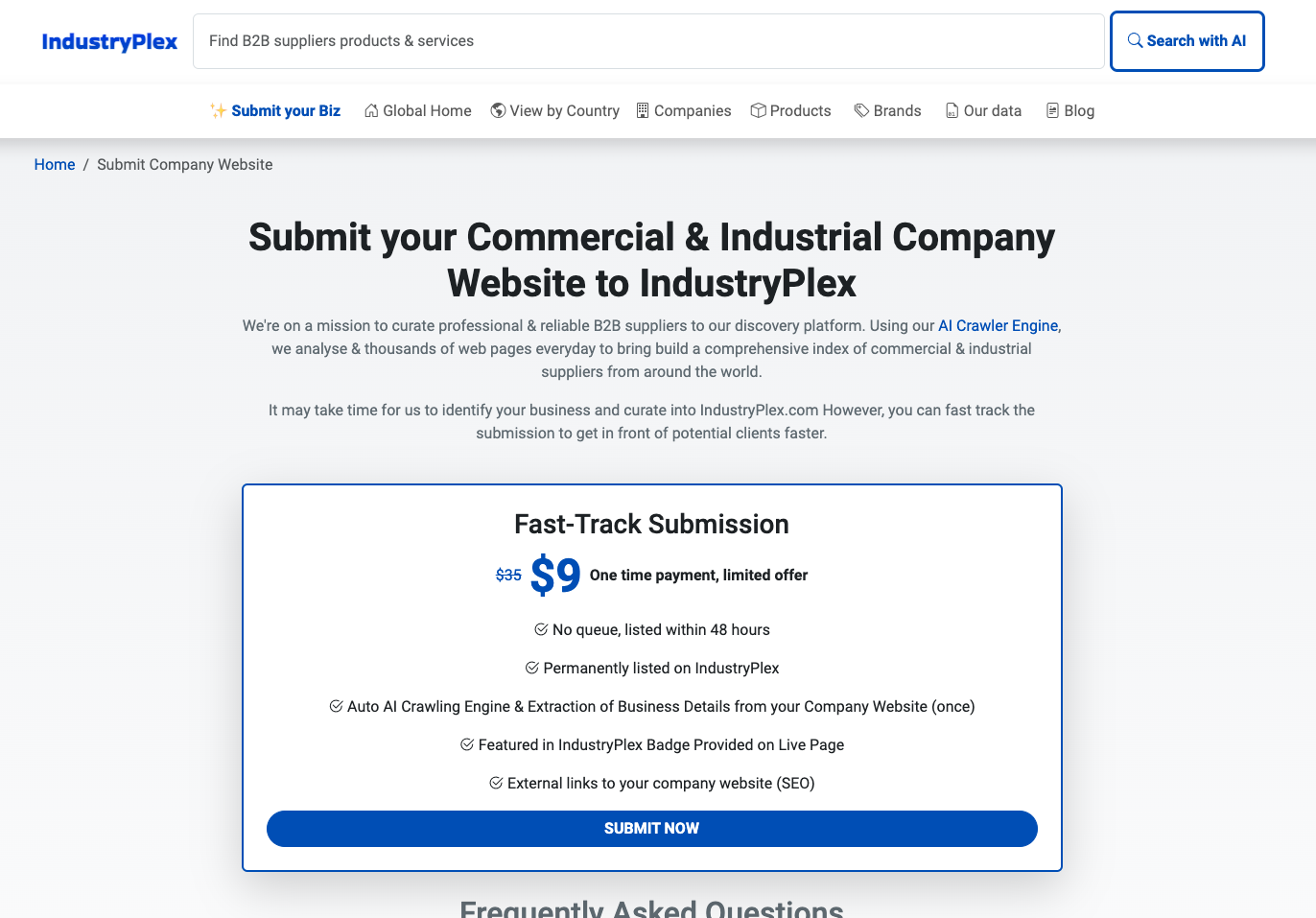 IndustryPlex Submit Business Profile