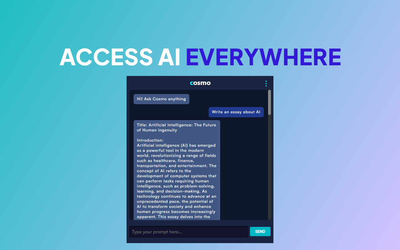 Cosmo AI Access AI everywhere with a click