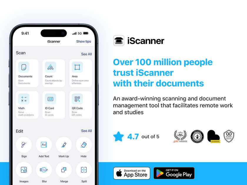iScanner Landing Page