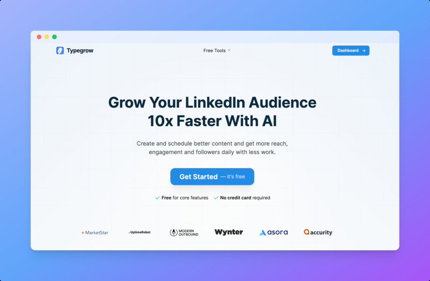 Typegrow Landing Page