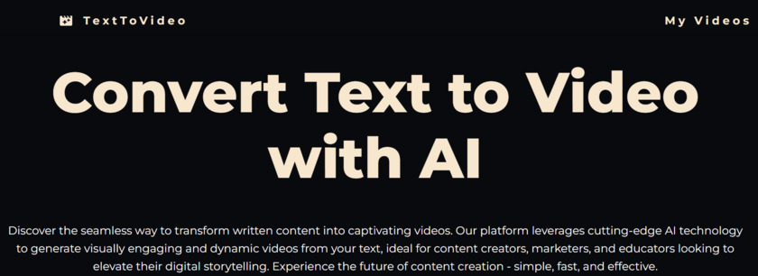 TextToVideo.bot Landing Page